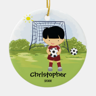 En Céramique Ornement mignon de Noël de sport de footballeur