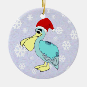 En Céramique Ornement mignon de pélican de Père Noël