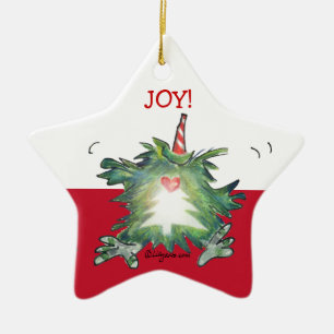 En Céramique Ornement mignon d'étoile de Noël de kiwi de band
