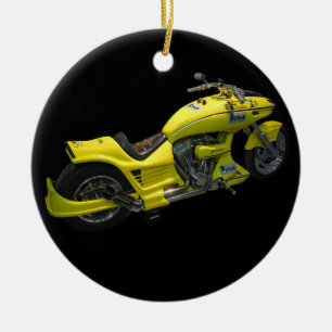 En Céramique Ornement moto jaune