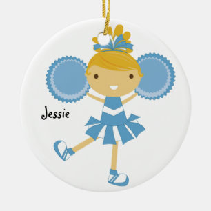 En Céramique Ornement nommé fait sur commande de pom-pom girl