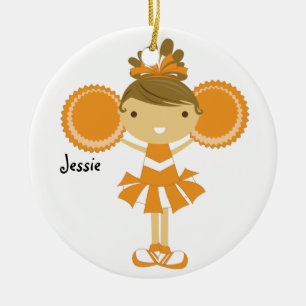 En Céramique Ornement nommé fait sur commande de pom-pom girl