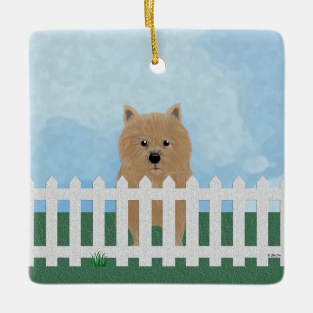 En Céramique Ornement Norwich Terrier (Devant)