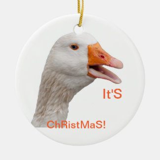 En Céramique Ornement : Oie de Noël