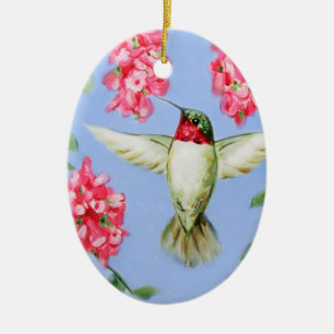 En Céramique Ornement ovale de colibri