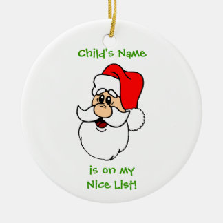 En Céramique Ornement personnalisable de la liste de Père Noël