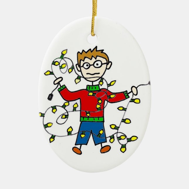 En Céramique Ornement personnalisable embrouillé de lumières de (Devant)