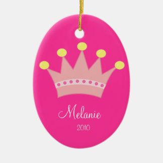 En Céramique Ornement personnalisé CROWN de PRINCESSE Noël
