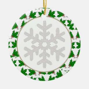 En Céramique Ornement personnalisé de flocon de neige et de