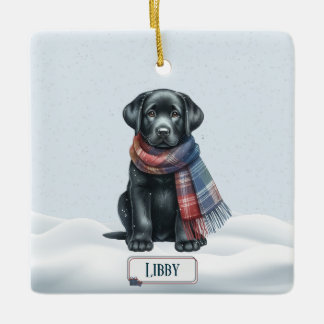 En Céramique Ornement personnalisé de Labrador Retriever noir