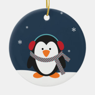 En Céramique Ornement personnalisé de Noël de pingouin