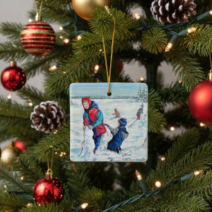 En Céramique Ornement personnalisé de Noël vintage à l'ancienne