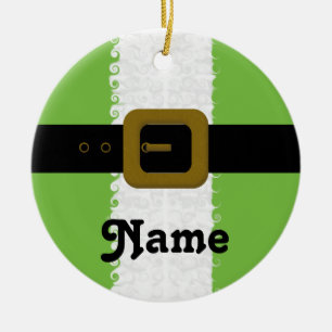 En Céramique Ornement personnalisé d'Elf de Noël