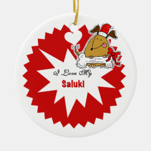 En Céramique Ornement personnalisé Saluki Keepsaké