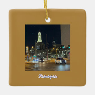 En Céramique Ornement photo de la nuit de Philadelphie