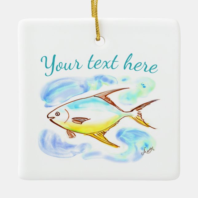 En Céramique Ornement Pompano (Devant)