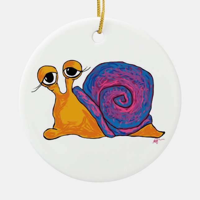 En Céramique Ornement rond de double escargot (Devant)