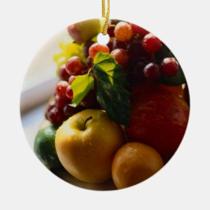 EN CÉRAMIQUE ORNEMENT ROND DE FRUIT FRAIS