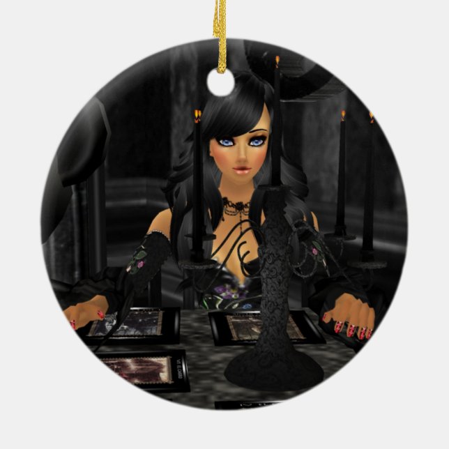 En Céramique Ornement rond de lecture de Tarot (Dos)