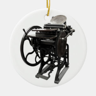 En Céramique ornement rond de l'impression typographique 1888