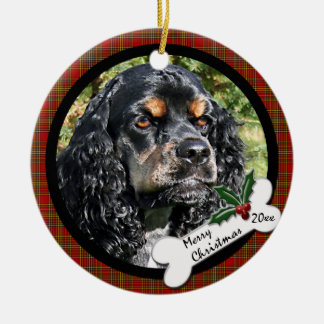 En Céramique Ornement rond de Noël de cocker