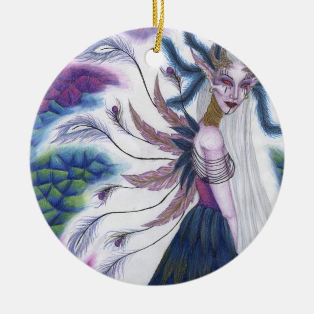 En Céramique Ornement rond d'irisation (Devant)