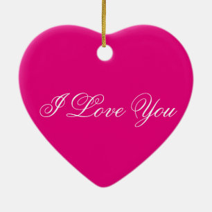 En Céramique Ornement rose de coeur - je t'aime