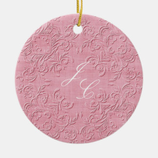 En Céramique Ornement rose et blanc élégant de Noël de