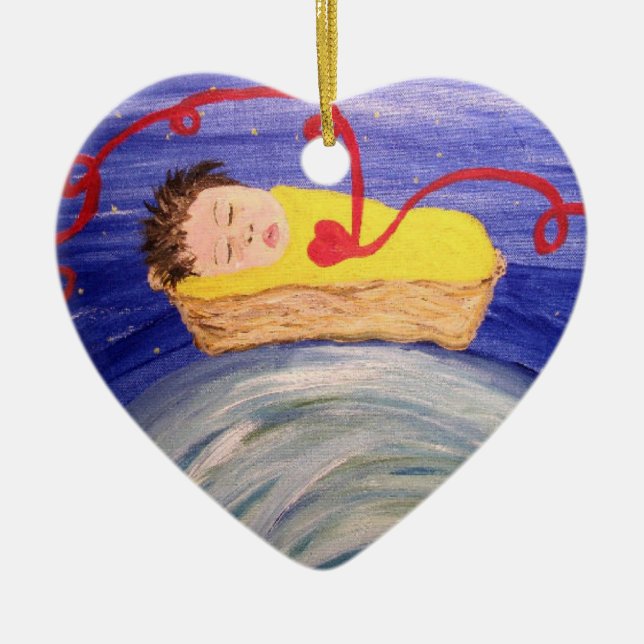 En Céramique Ornement rouge de fil d'adoption (Devant)