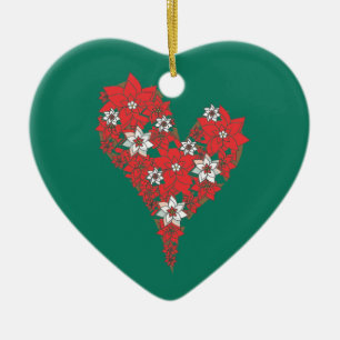En Céramique Ornement rouge de Joyeux Noël de coeur de