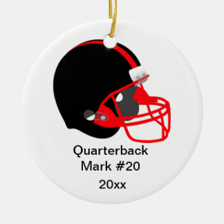 En Céramique Ornement rouge et noir du football