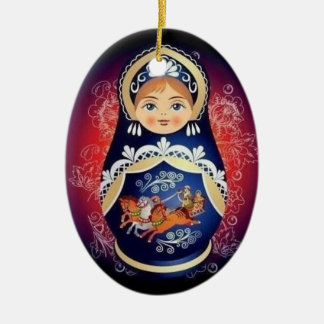 En Céramique Ornement russe de Noël de Babushka de poupée