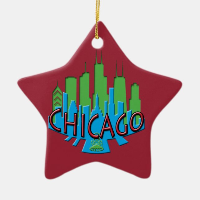 En Céramique Ornement simplement primaire de Chicago (Devant)
