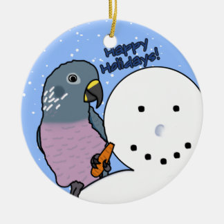 En Céramique Ornement sombre de Pionus de bonhomme de neige