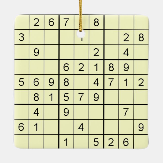 En Céramique Ornement Sudoku Jaune (Dos)