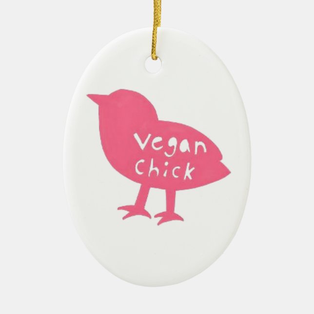 En Céramique Ornement végétalien de poussin (Devant)