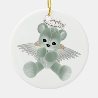 En Céramique Ornement vert d'ours d'ange gardien de KRW