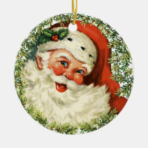 En Céramique Ornement vintage de l'arbre de Noël Père Noël