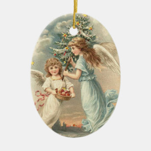 En Céramique Ornement vintage de Noël d'ange