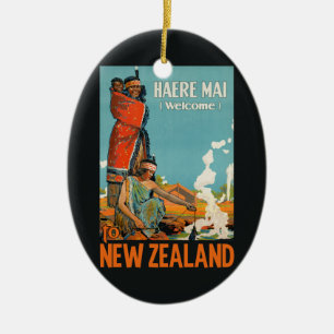 En Céramique Ornement vintage de voyage de la Nouvelle Zélande