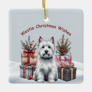 En Céramique Ornement Westie personnalisé avec cadeaux