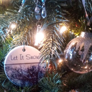 En Céramique Ornement « Winter Wonderland « Let it Snow »