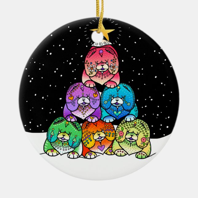 En Céramique Ornement YAPPY de porcelaine de bouffe de (Devant)