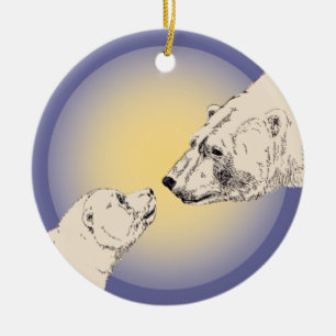En Céramique Ours Polaire Art Ornement Ours Garde Ours Cadeaux
