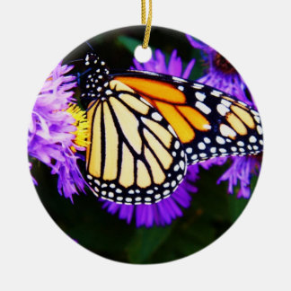 En Céramique Papillon de monarque, ornement d'aster