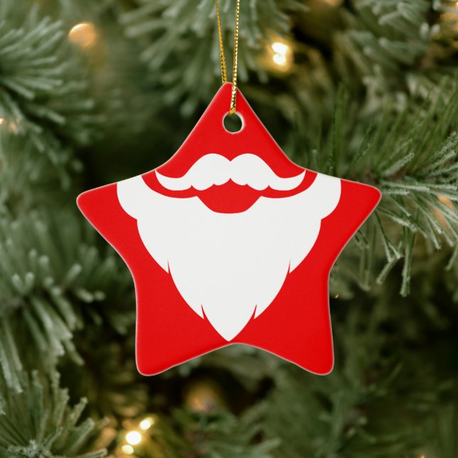 En Céramique Père Noël barbe moustache cadeau ornement rouge &  (Arbre)