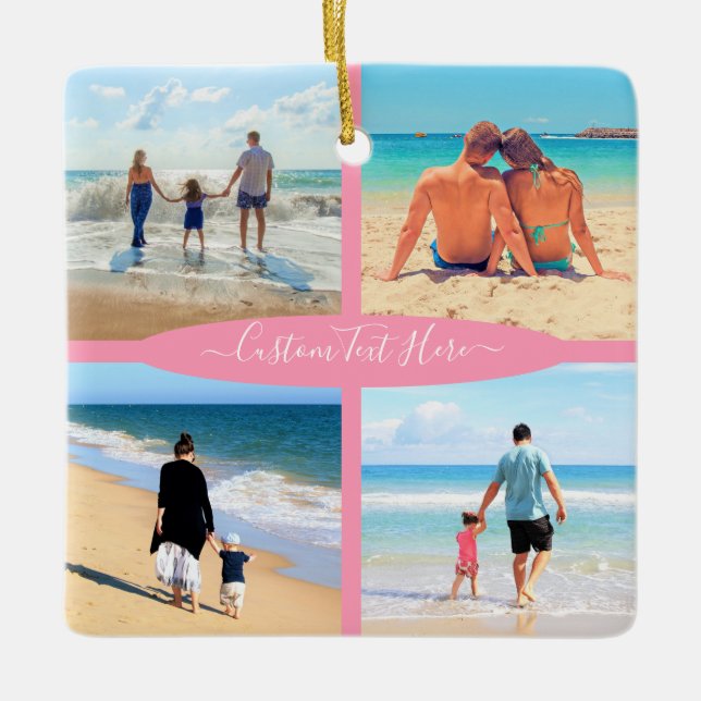 En Céramique Personnaliser Votre Collage Photo Texte Ornement d (Devant)