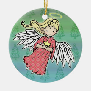 En Céramique Petit Ange de Noël Ornement