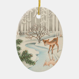 En Céramique Petit ornement mignon de Noël de cerfs communs
