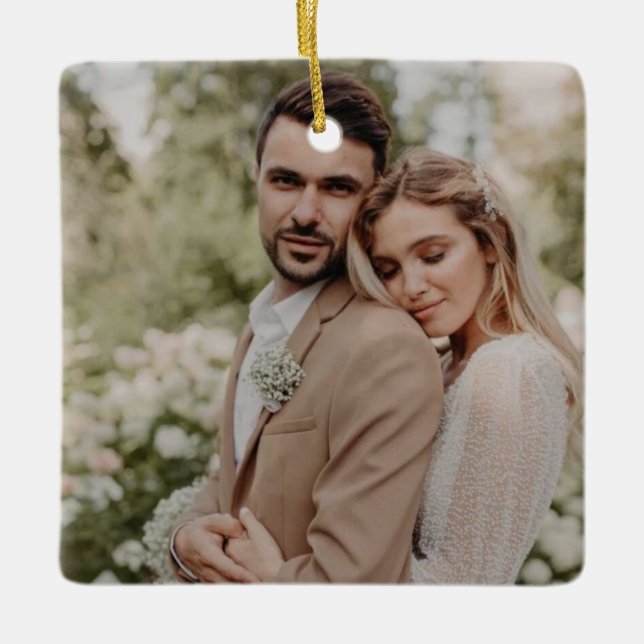 En Céramique Photo personnalisée Ornement double face, photo de (Devant)